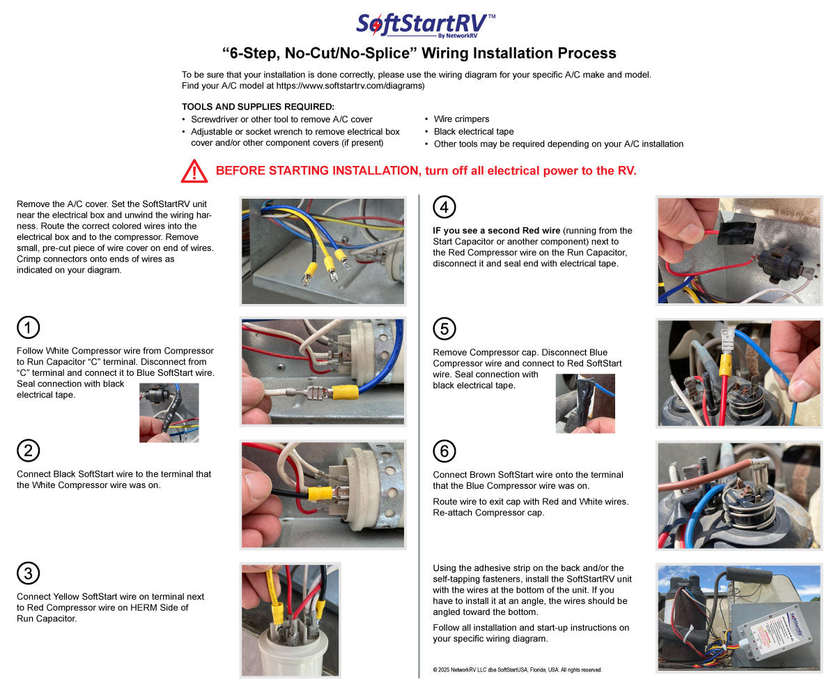 SoftStartRV no cu no splice wiring installation