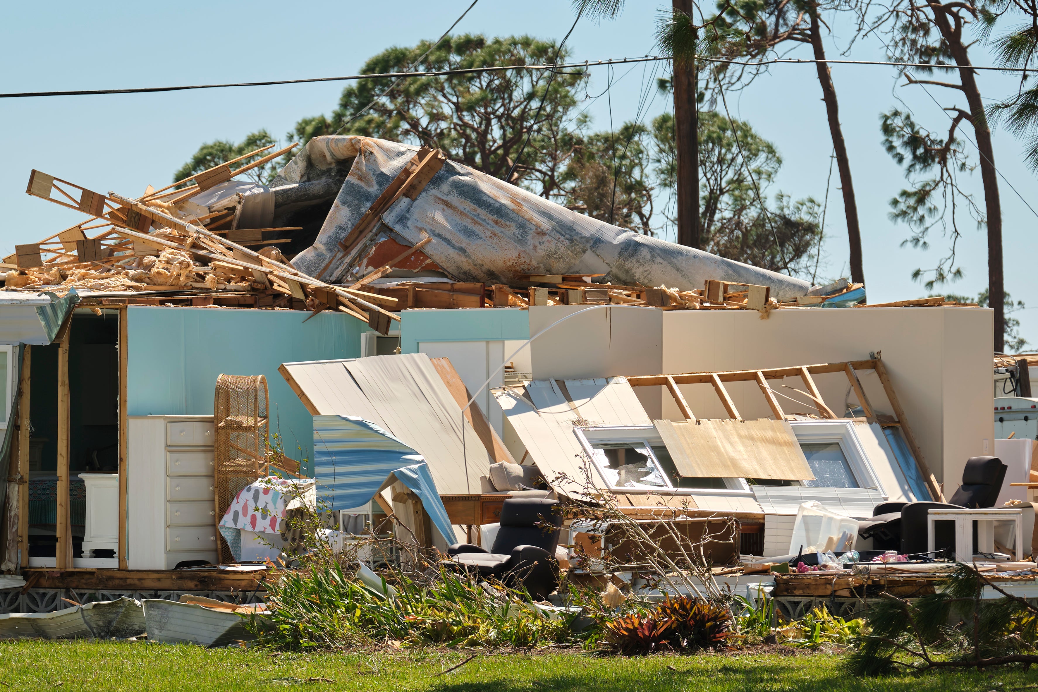 House destroyed by a hurricane or tornado